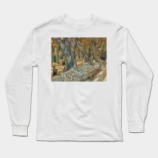 The Large Plane Trees (Road Menders at Saint-Remy) by Vincent van Gogh Long Sleeve T-Shirt